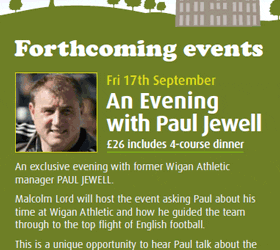 Last chance for an Evening with Paul Jewell