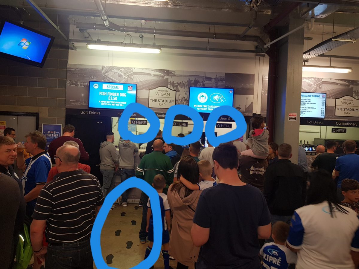 How does a queue work?? New beer pricing at £3 a pint and new food???