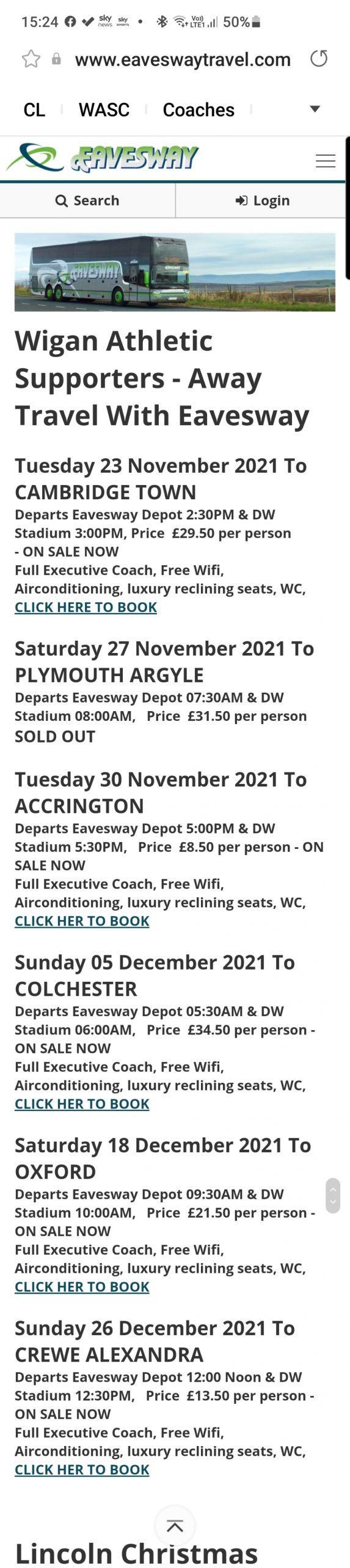 Eavesways travel prices for coaches